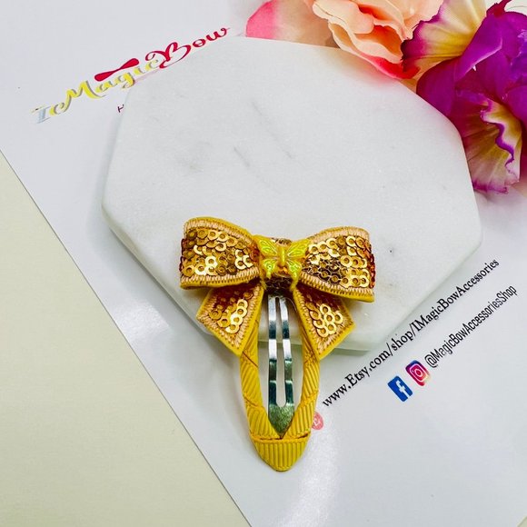 Cute Hair Snap Clip with Bow Set for Girl and Women Hair Clip Accessories - Picture 5 of 9